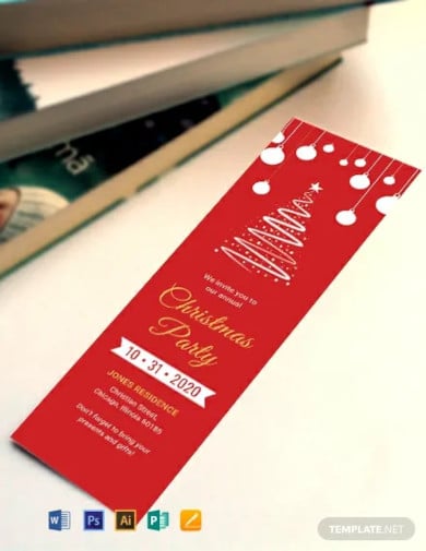 free christmas bookmark template