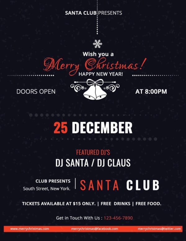 free christmas event flyer template