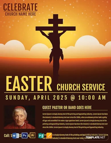 free easter church service flyer template