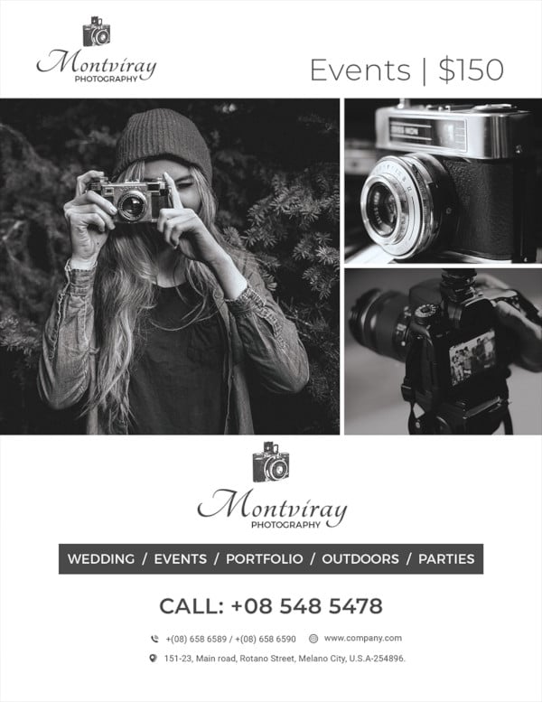 free event photography flyer template
