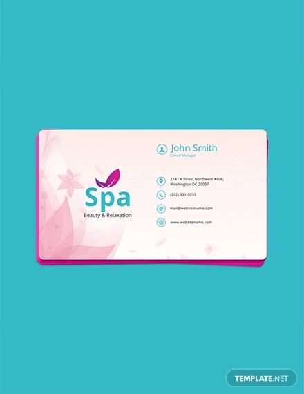 free spa business card