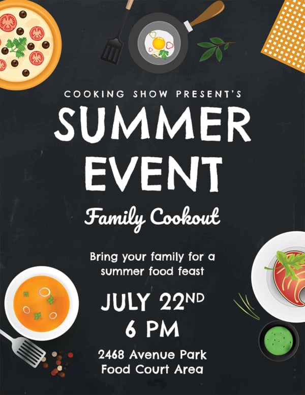 free summer food event flyer template