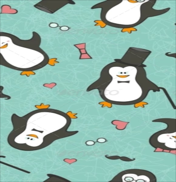 funny penguins seamless background