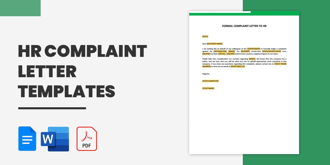 hr complaint letter templates – free sample example format download