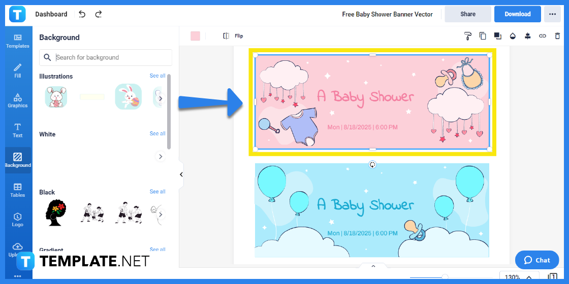 how to make create a baby shower banner step