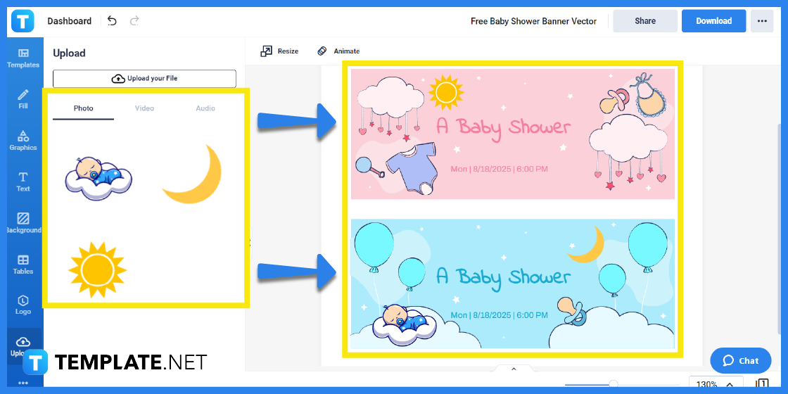how to make create a baby shower banner step