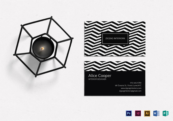 interior designer business card illustrator template