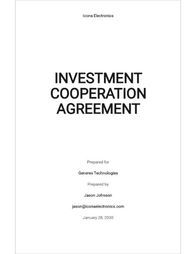 investment cooperation agreement template