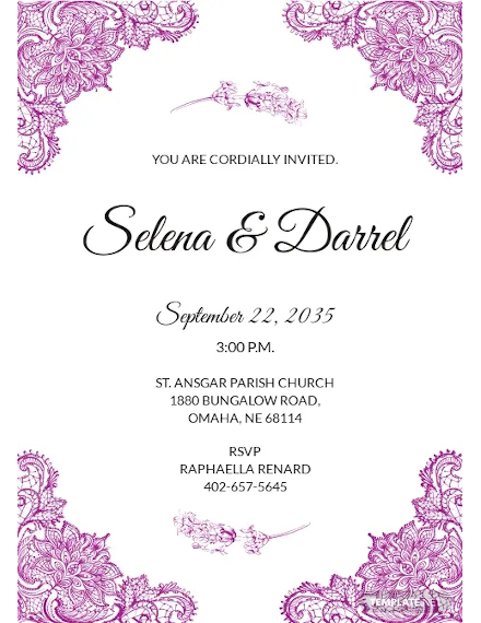 lace border wedding invitation template
