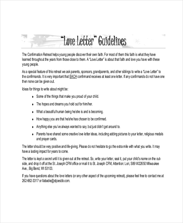 love letter guidelines