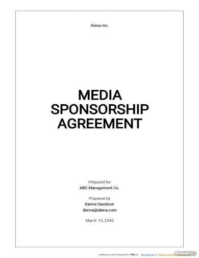 media sponsorship agreement template