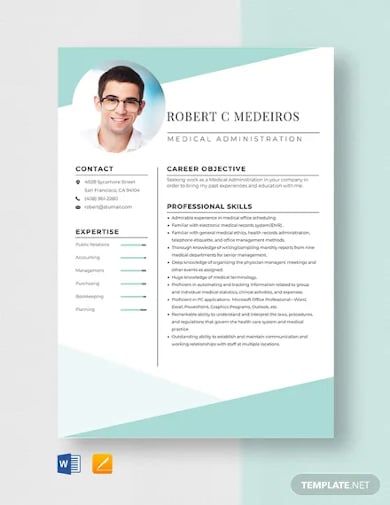 medical-business-administration-resume-template