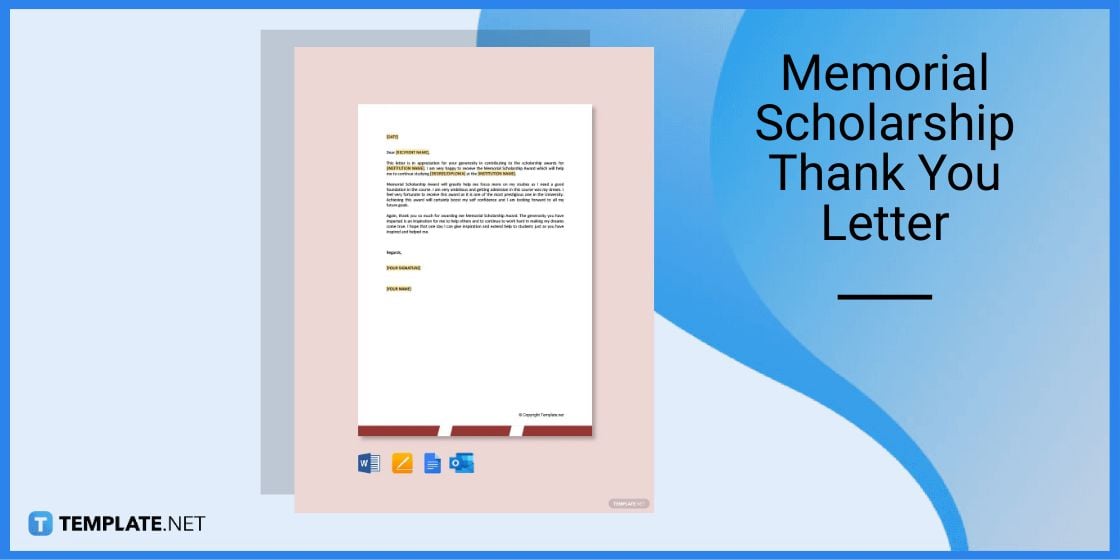 memorial scholarship thank you letter template