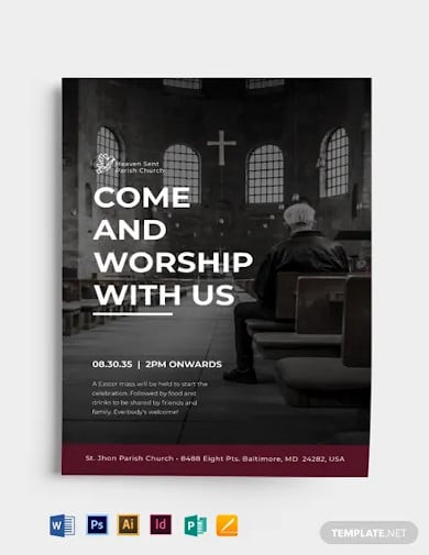 modern easter church flyer template