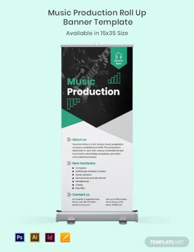music production roll up banner template