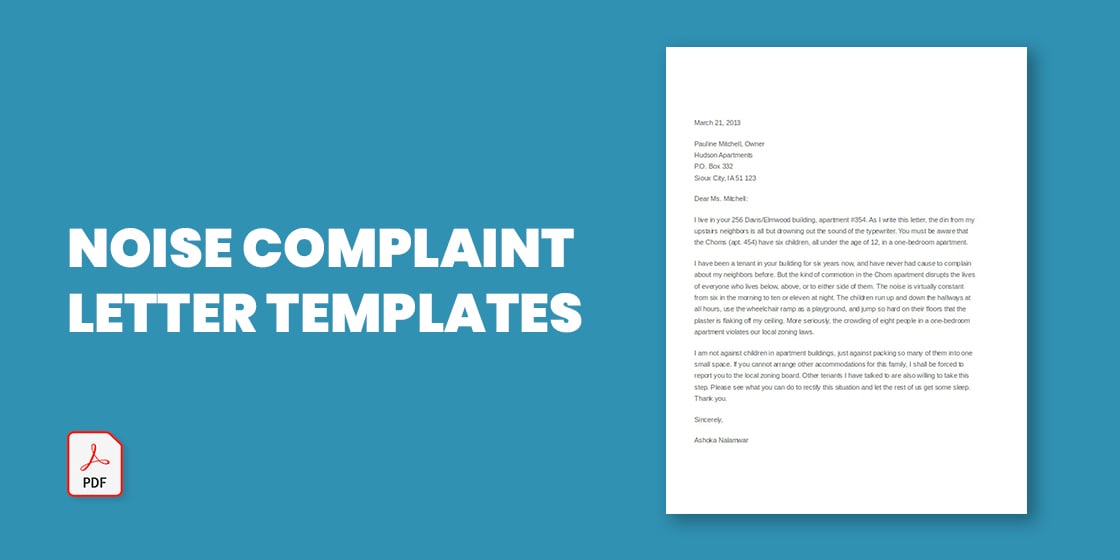 noise complaint letter templates