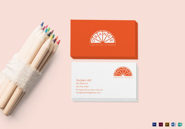 orange business card template