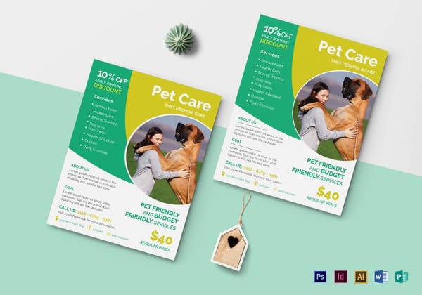 pet care services flyer template
