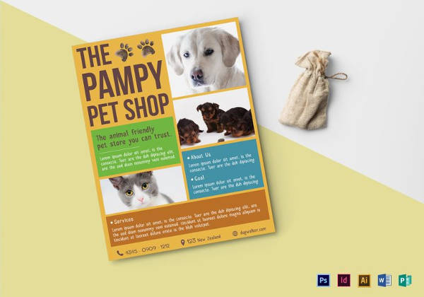 pet shop flyer template