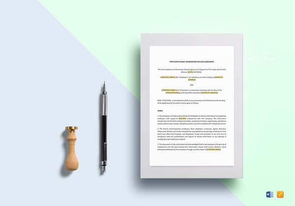 post-employment-information-release-agreement-template