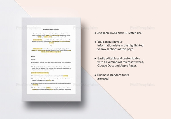 Shareholder Agreement Template - 18+ Free Word, PDF Document Download