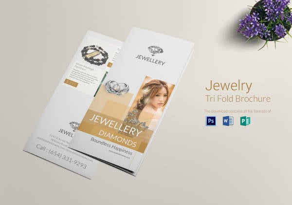 printable jewelry tri fold brochure