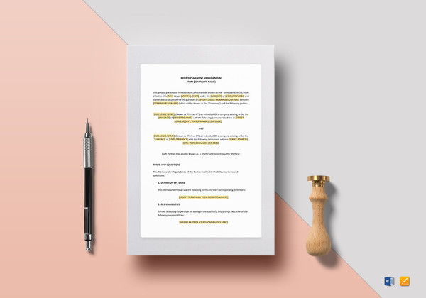 private-placement-memorandum-template