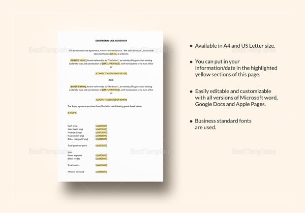 sale agreement template