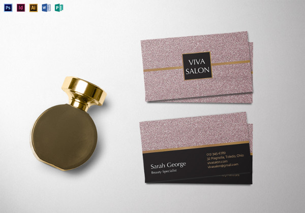 salon business card indesign template