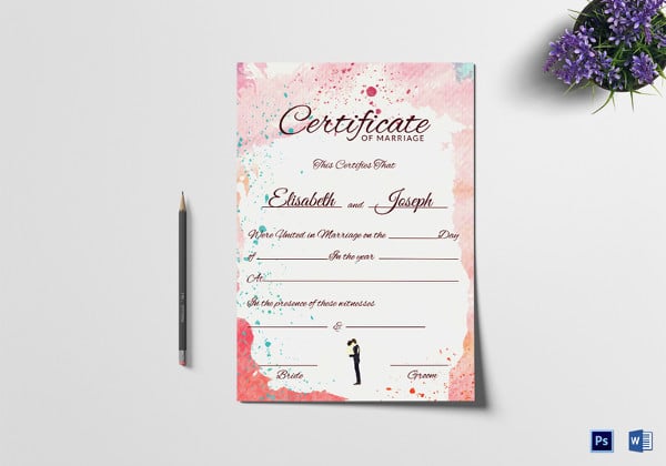 sample christian marriage certificate template