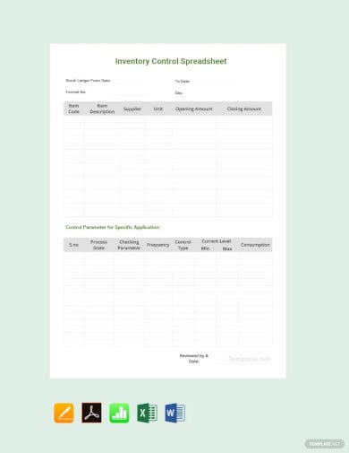 sample inventory control spreadsheet template