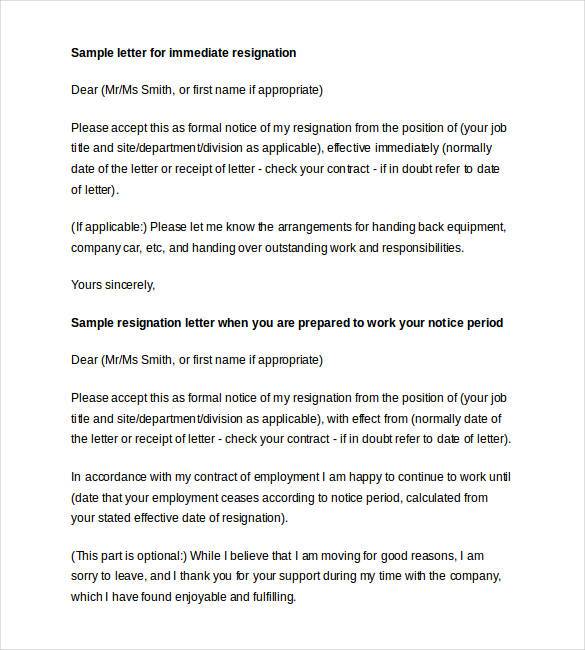 69 Resignation Letter Template Word Pdf Ipages Free Premium