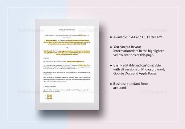 21+ Contract Agreement Templates - Word, PDF, Pages