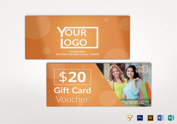 shopping voucher gift template to edit