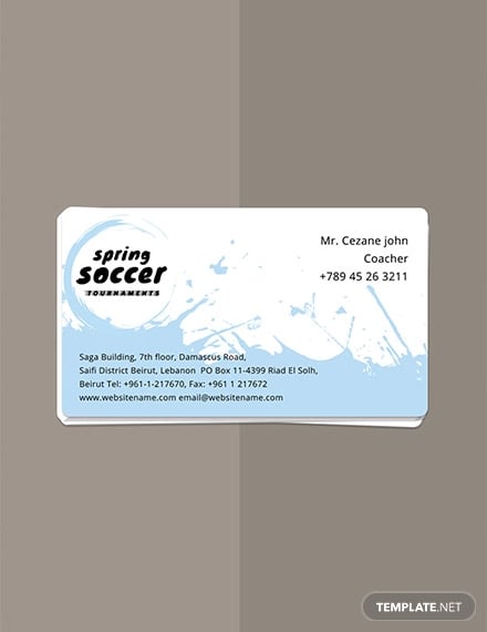 soccer business card
