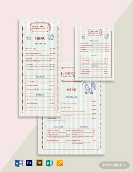 vintage menu template