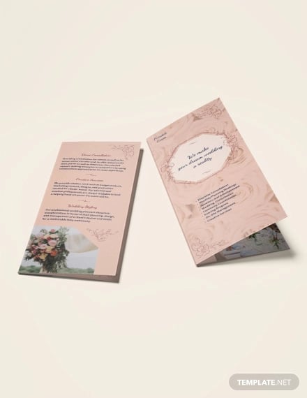 wedding event planner tri fold brochure template