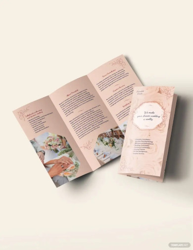 wedding event planner tri fold brochure templates