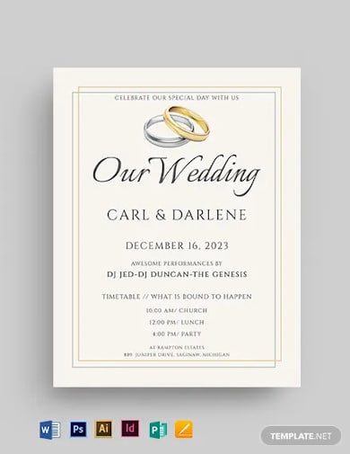 wedding gold and silver flyer template