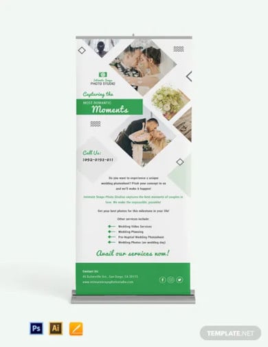 wedding photography roll up banner template