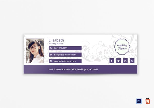 wedding planner email signature template in html