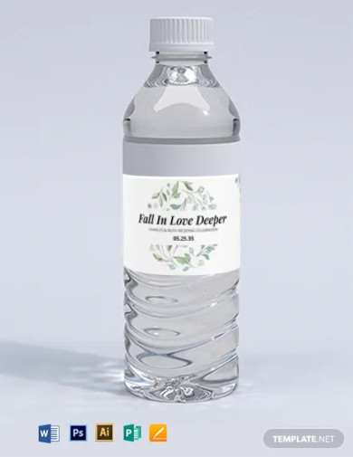 wedding water bottle label template