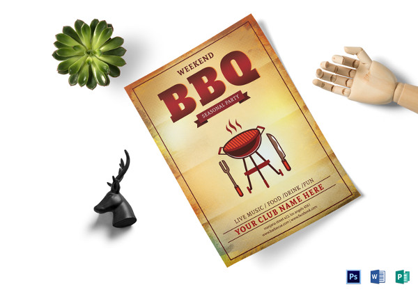 weekend bbq seasonal party flyer template