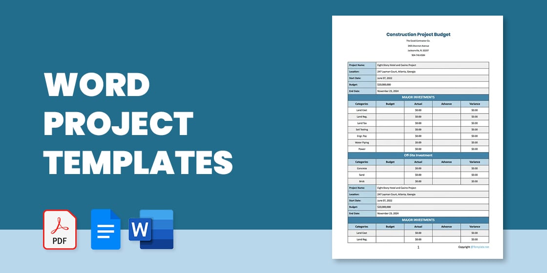 21+ Word Project Templates In Ms Word | Google Docs | Google Sheets | Ms  Excel