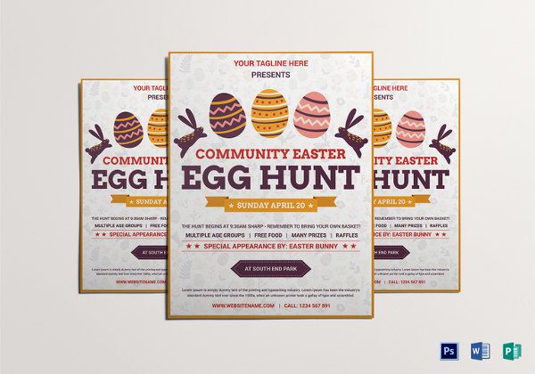 easter egg hunt flyer template word