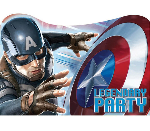 captain america invitations birthday and theme party