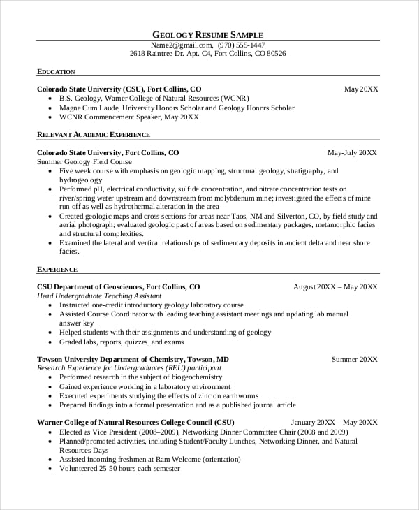 sample-geologist-resume