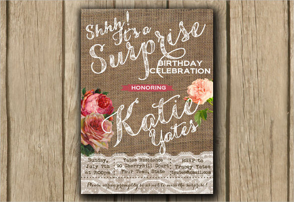 creative and colourful surprise adult birthday invitation