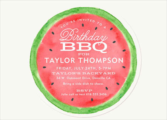 Free Watermelon Invitation Template 6