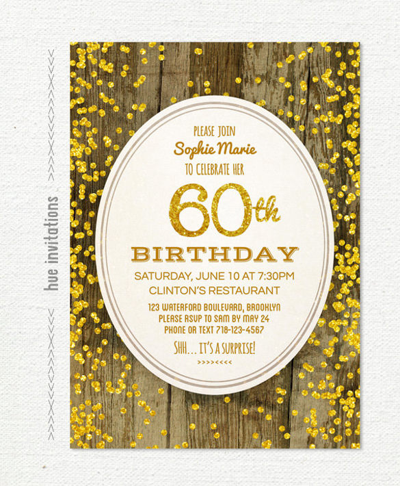 28 60th Birthday Invitation Templates PSD Vector EPS AI